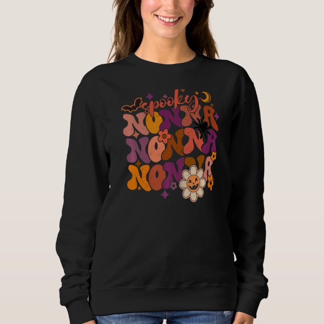 Sudadera Retro Groovy Spooky Nonna Faboolous Nonna Hallowee (Anverso)