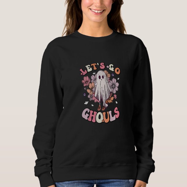 Sudadera Retro Groovy Vamos Gente Fantasma 70s Hippie Sala (Anverso)