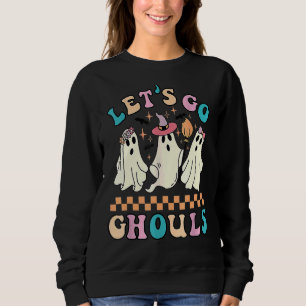 Sudadera Retro Groovy Vamos Ghouls Halloween Ghost Outfi