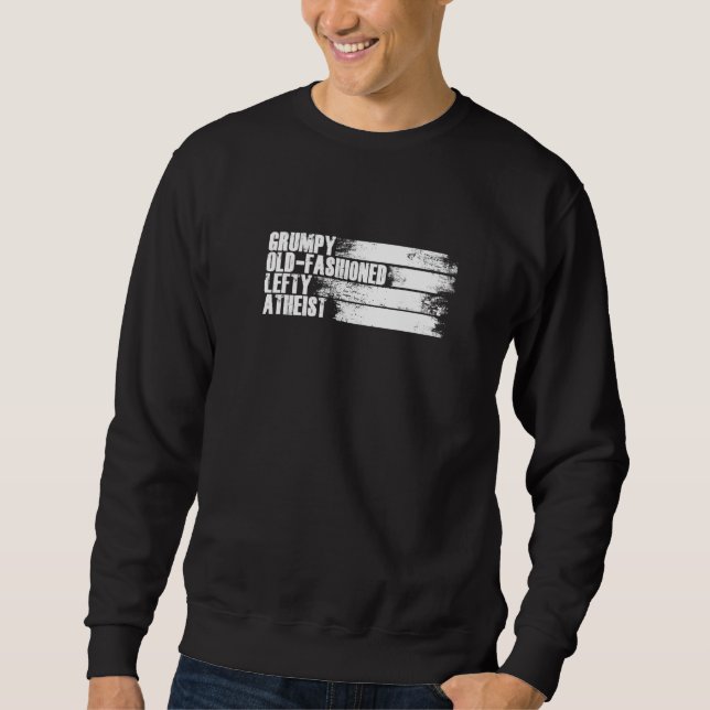 Sudadera Retro Grumpy Lefty Atheist Atheism Religion agains (Anverso)