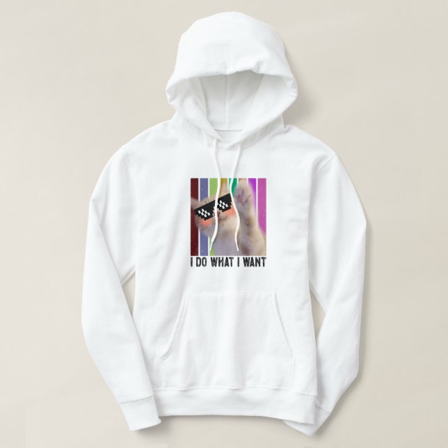 Sudadera Retro Hago lo que quiero que sea un amante del gat (Diseño del anverso)