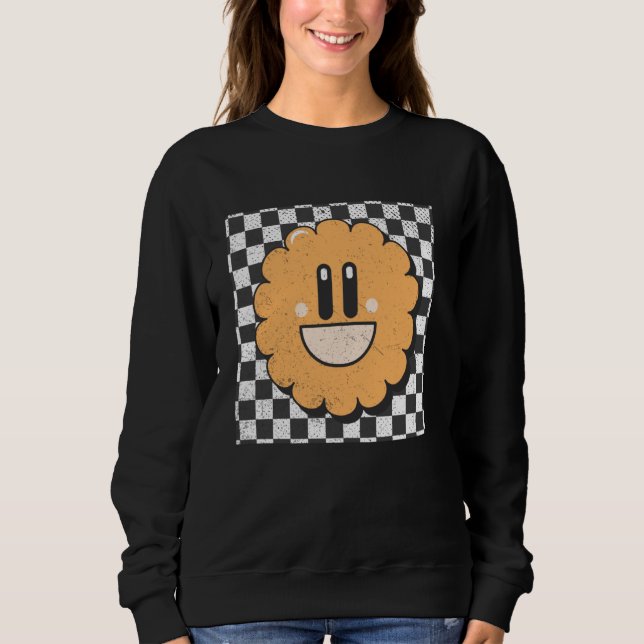 Sudadera Retro Happy Face Checkpoint Pattern Smile Face (Anverso)