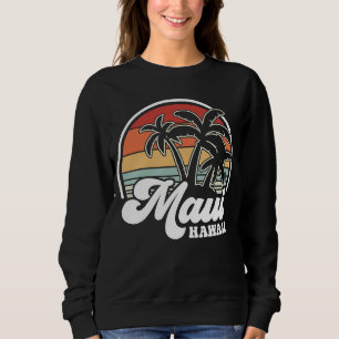 Sudadera Retro Hawaii Maui Hawaiian Beach Palm Trees