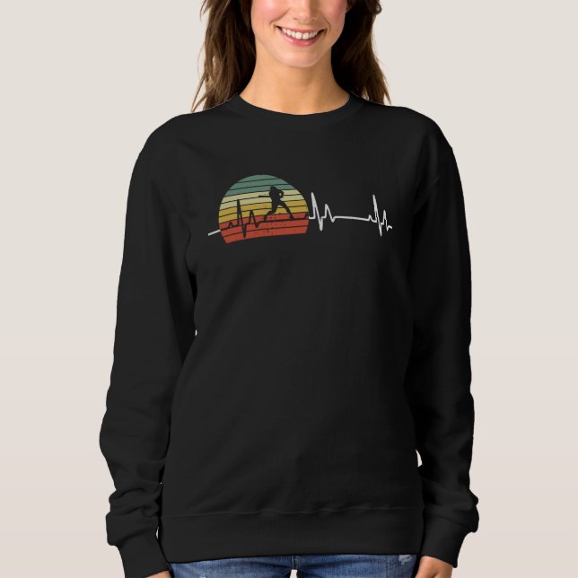 Sudadera Retro Heartbeat Baseball Player Love Baseball (Anverso)
