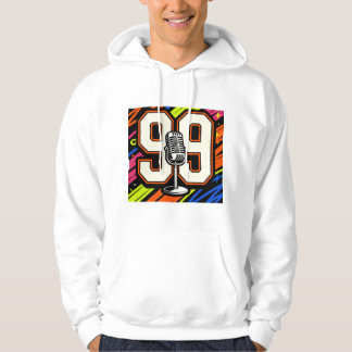 Sudadera Retro Hip-Hop Graffiti 99 & Microphone White Hoodi