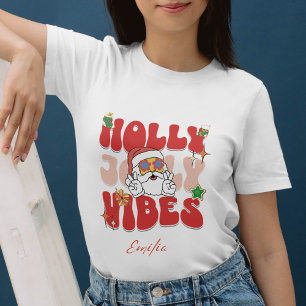 Sudadera Retro Holly Jolly Vibes Red Xmas Name Fiesta