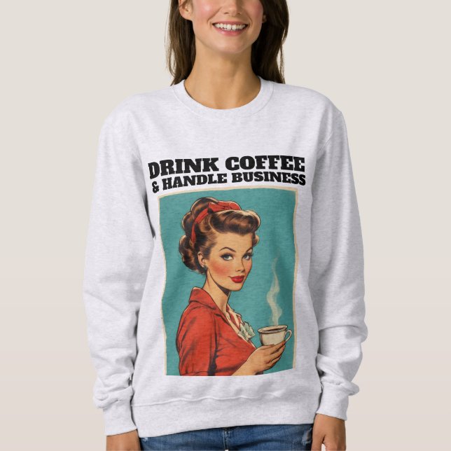 SUDADERA RETRO HOUSEWIFE COFFEE FUNNY T-SHIRT (Anverso)