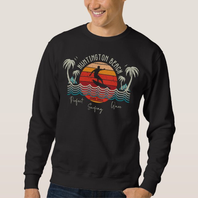 Sudadera Retro Huntington Beach Surfing (Anverso)