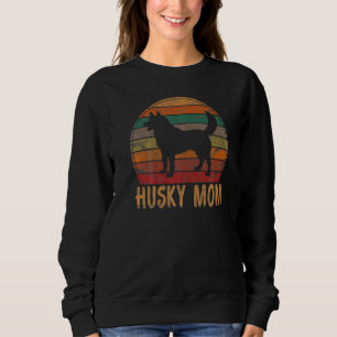 Sudadera Retro Husky Mom Dog Mother Mascota Siberian Huskie