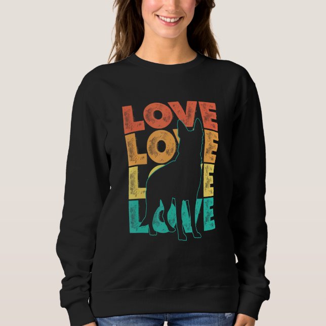 Sudadera Retro I Love My German Shepherd Dog Theme Design (Anverso)