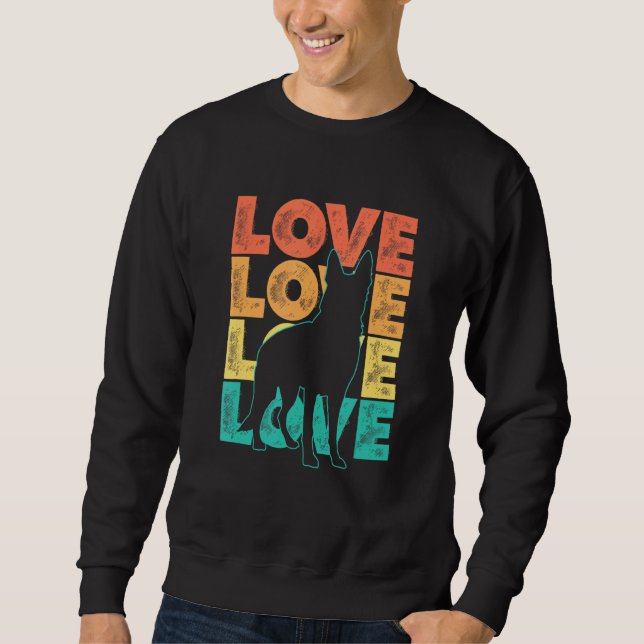 Sudadera Retro I Love My German Shepherd Dog Theme Design (Anverso)