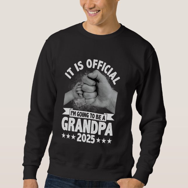 Sudadera Retro I'm Going To Be A Grandpa 2025 Fist Bump Fat (Anverso)