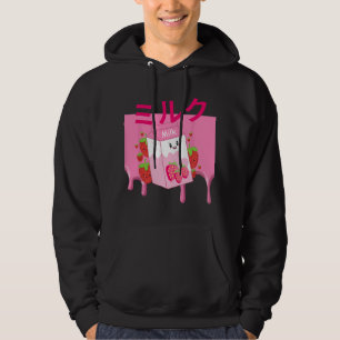Sudadera Retro japonés Kawaii Batido de Leche con Fresa 90s