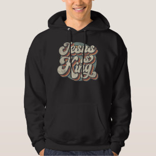 Sudadera Retro Jesús es Rey Cristiano Biblia Hombres Religi