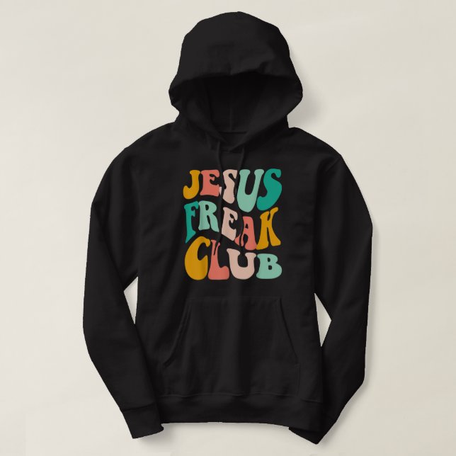 Sudadera Retro Jesus-Freak Club Biblia Verse Jesus-Lover Em (Diseño del anverso)