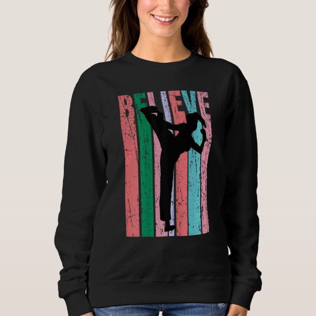 Sudadera Retro Jiu Jitsu Mujeres Karate Judo Entrenador Com (Anverso)