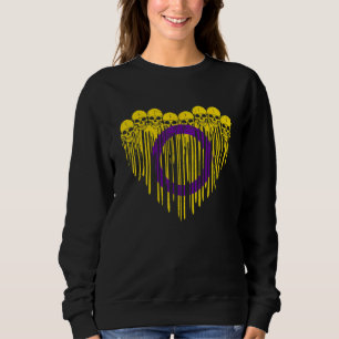 Sudadera Retro La Bandera Intersex Skull Heart Lgbt