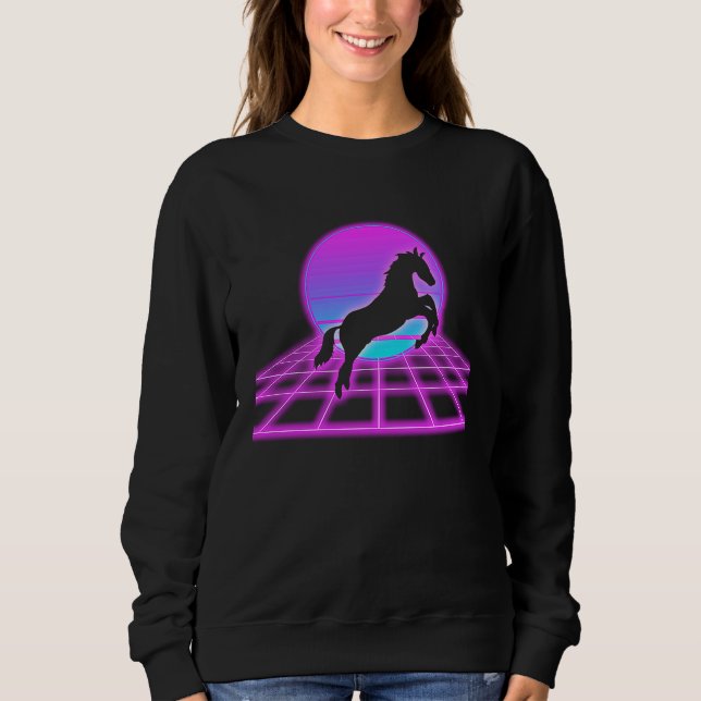 Sudadera Retro Leaping Horse girl horse  horse owner (Anverso)