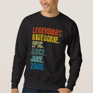Sudadera Retro Legendario desde junio de 2009 13 años