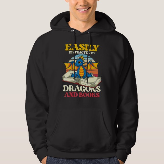 Sudadera Retro leyendo libro de librerías liberiano dragón (Anverso)