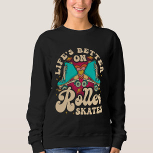 Sudadera Retro Life, Chica de patinaje sobre patinaje sobre
