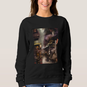 Sudadera Retro Lofi Tokio Calle japonesa Estética Gra