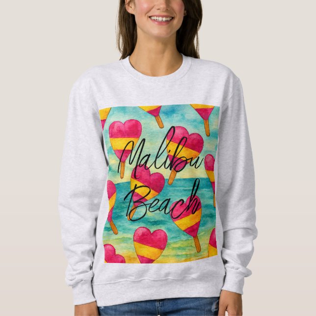 Sudadera Retro Malibu Beach Colorful Ice Cream (Anverso)