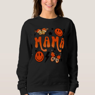 Sudadera Retro Mama Boho Hippie Sonría Cara Madre Mariposa
