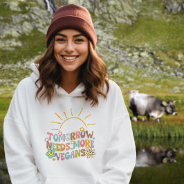 Sudadera Retro Mañana necesita más veganos, flores de moda