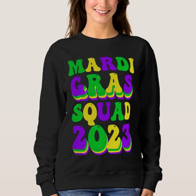 Sudadera Retro Mardi Gras Squad 2023 Leopard Print Family M (Anverso)