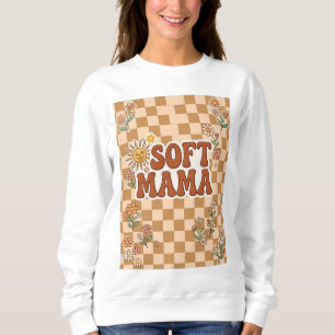 Sudadera Retro Marrón Cuadrillé Suave Fondo de Mama PNG -