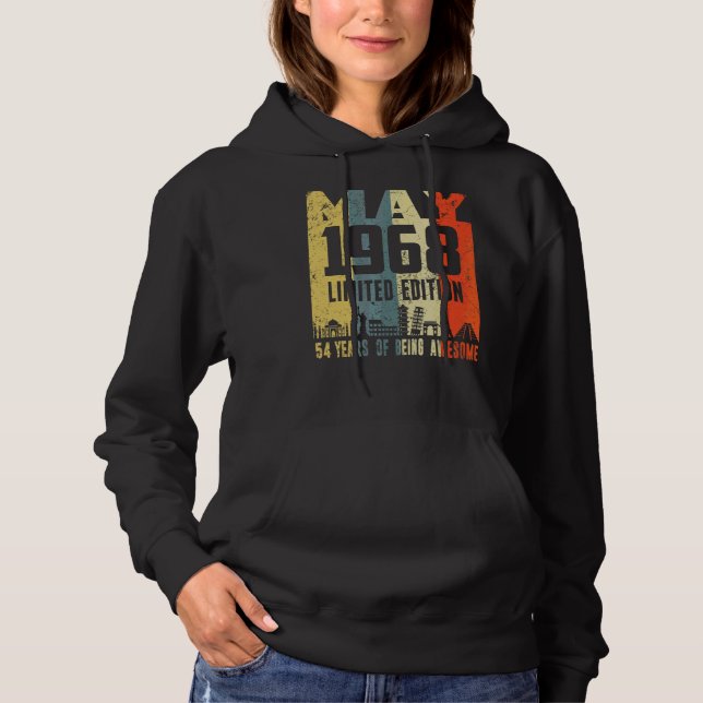 Sudadera Retro Mayo 1968 54º cumpleaños (Anverso)