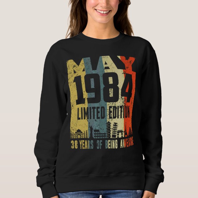 Sudadera Retro Mayo 1984 38º cumpleaños (Anverso)