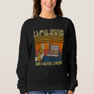 Sudadera Retro Me Gusta La Cerveza Mi Fumador Y Quizá 3 Per
