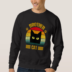 Sudadera Retro Mejor Gato Hermano Estilo Retro Cat 3