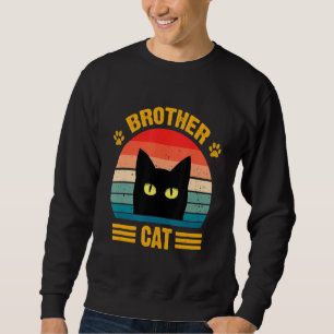 Sudadera Retro Mejor Gato Hermano Estilo Retro Cat 5