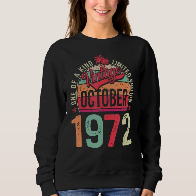 Sudadera Retro Mens 50 cumpleaños 50 años cosecha octubre (Anverso)