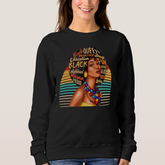 Sudadera Retro Mes de Historia Negra Mujer Africana Reina M (Anverso)