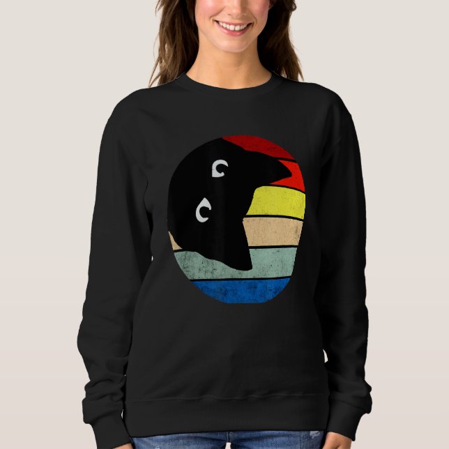 Sudadera Retro mi gracioso gato negro estilo divertido mi g (Anverso)