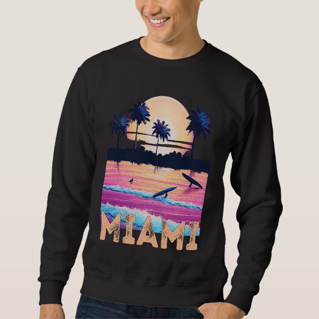 Sudadera Retro Miami Florida Souvenir Surf (Anverso)