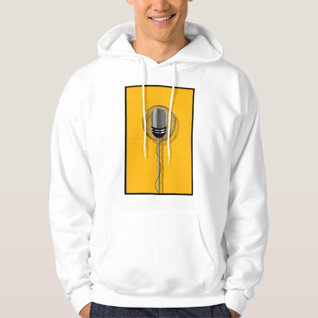 Sudadera Retro Microphone on Bold Yellow (Anverso)