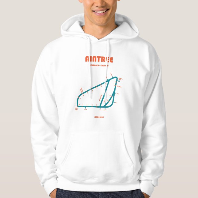 Sudadera Retro Minimalist Aintree Racecourse Line Art Print (Anverso)