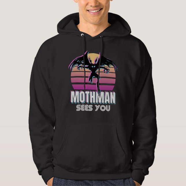 Sudadera Retro Mothman te ve divertido regalo criptográfico (Anverso)