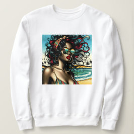 Sudadera Retro Mujer en el arte pop del estilo cómico de la