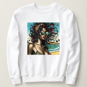 Sudadera Retro Mujer en el arte pop del estilo cómico de la