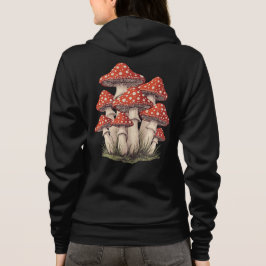 Sudadera Retro Mushroom Cluster Art - Women’s Zip-Up Hoodie