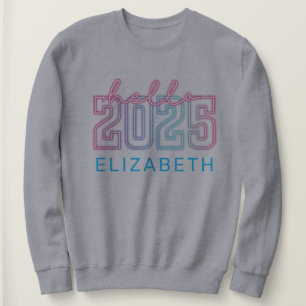 Sudadera Retro Neon Año Nuevo 2025 Vibes Gray