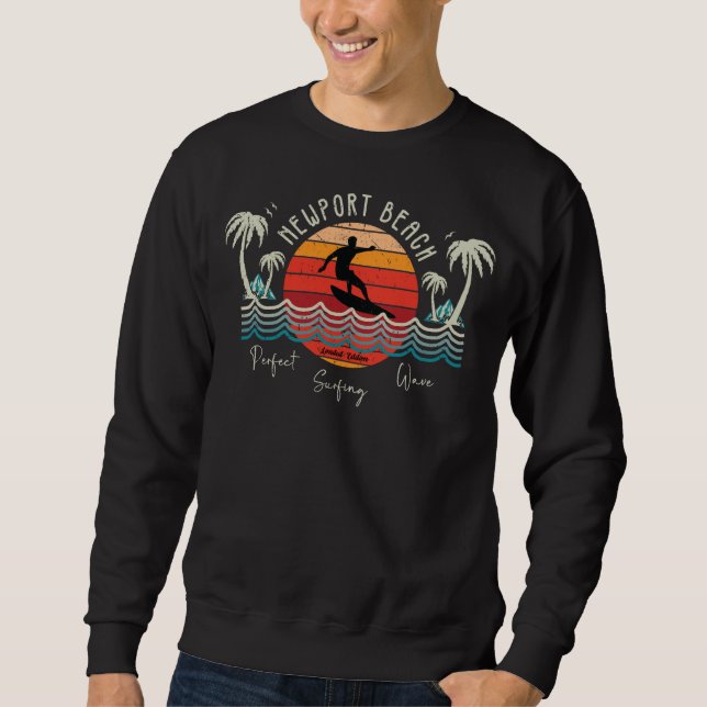 Sudadera Retro Newport Beach Surfing (Anverso)