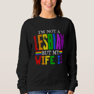 Sudadera Retro No soy lesbiana pero mi esposa es arcoiris L