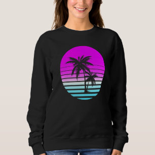 Sudadera Retro Ochenta 80 Vaporwave Sunset Palm Trees Bea